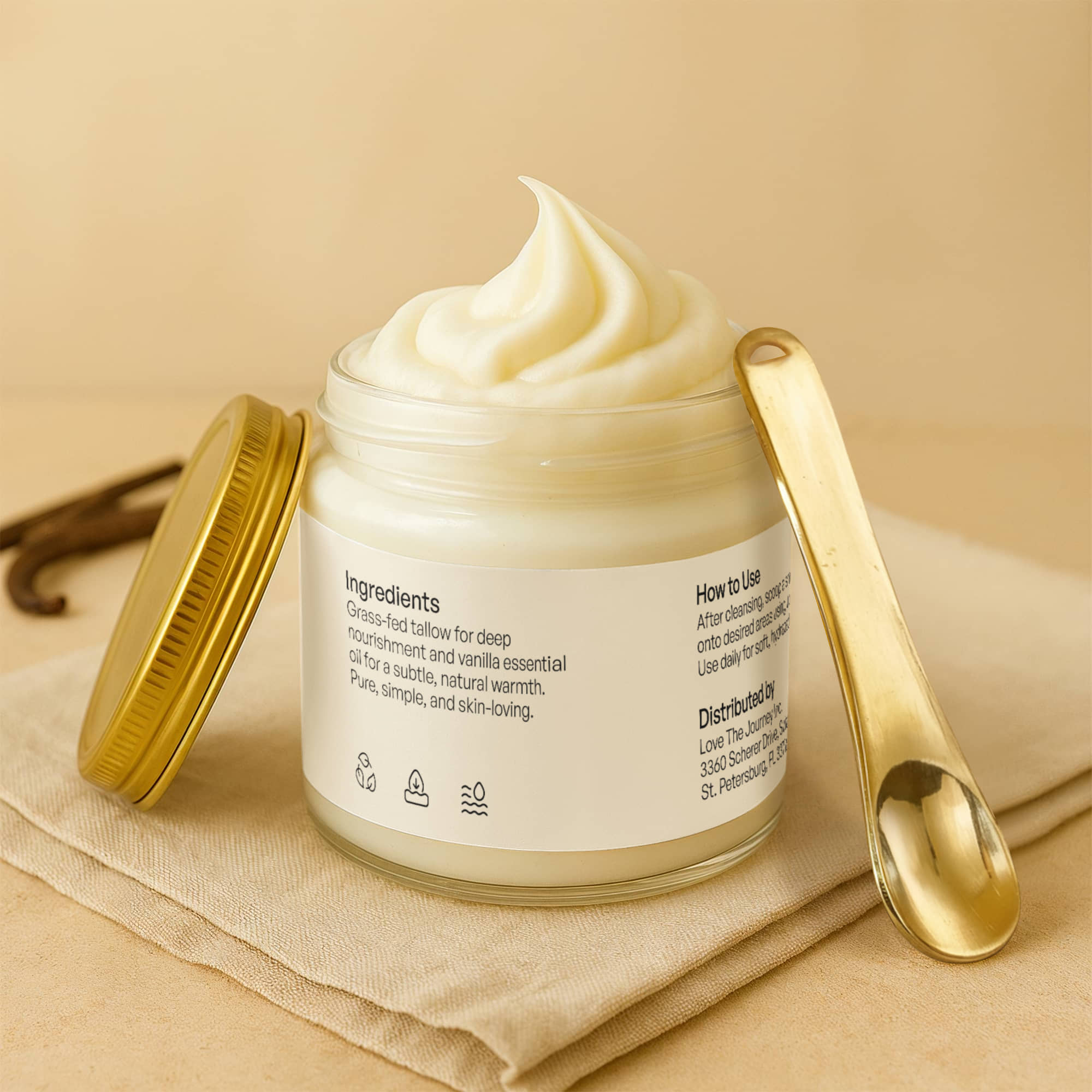 Veloura Beauty Whipped Tallow Balm – Vanilla Bean (Nourishing & Hydrating)